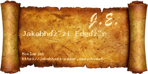 Jakabházi Edgár névjegykártya